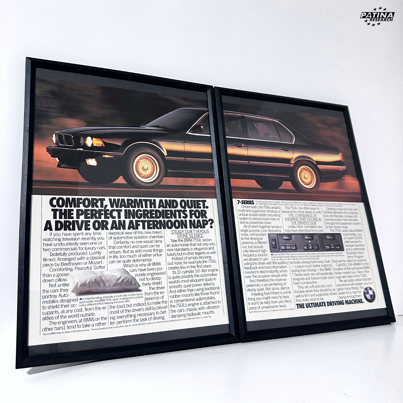BMW 7 series comfort, warmth framed ad