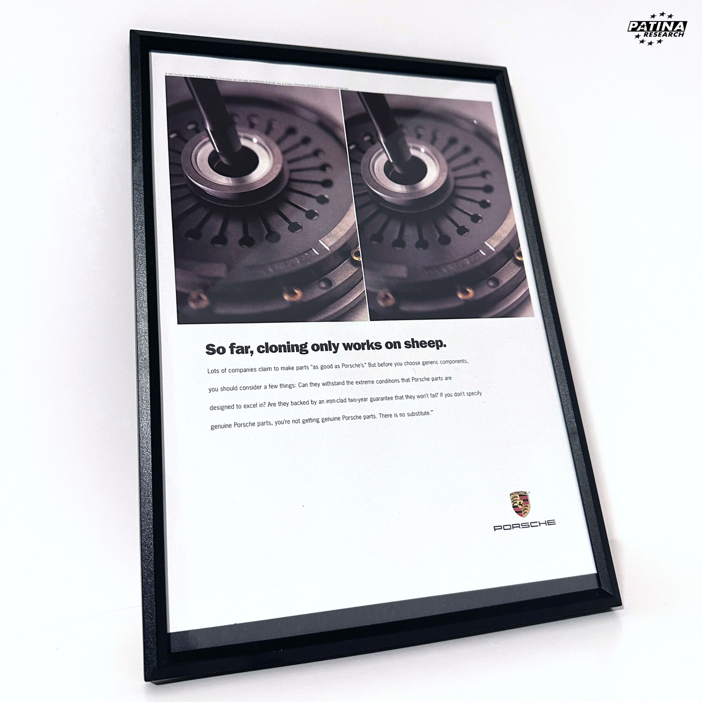 Porsche so far framed ad