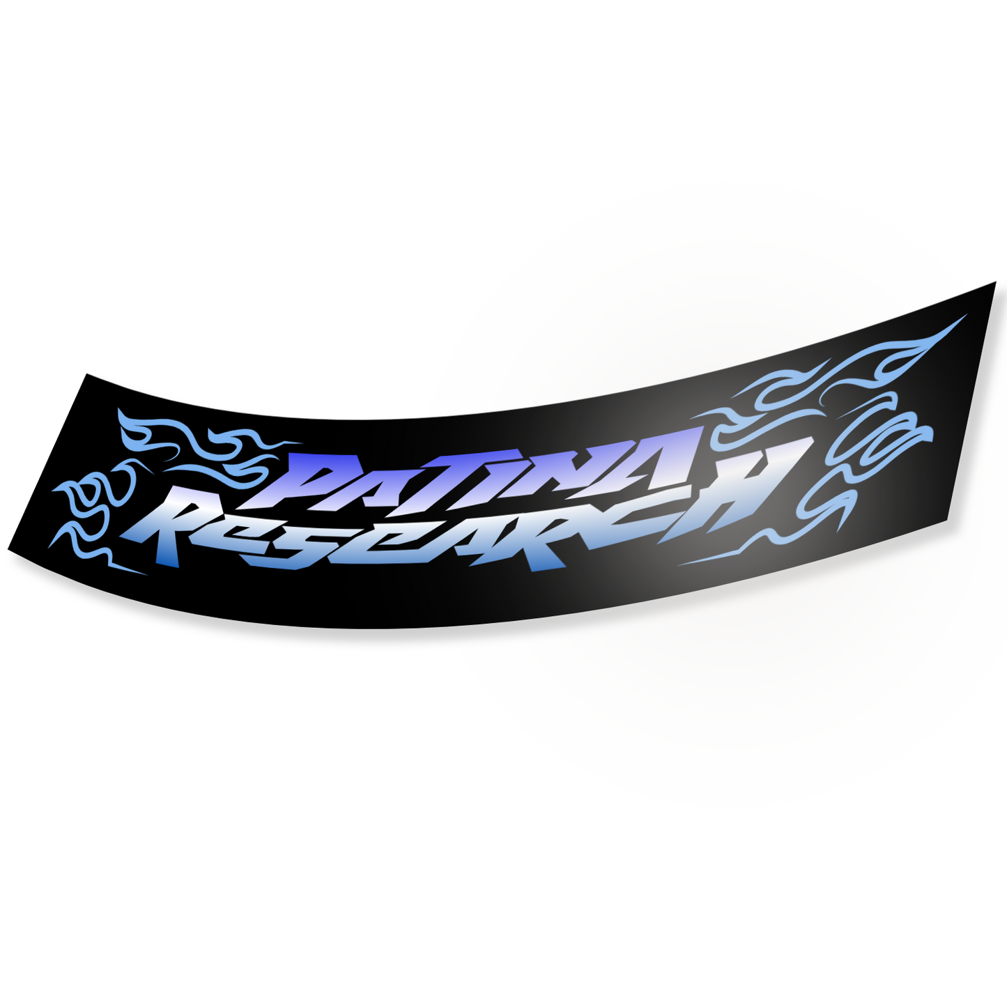 PR DOUBLE FLAMES BLUE BOX 7" STICKER