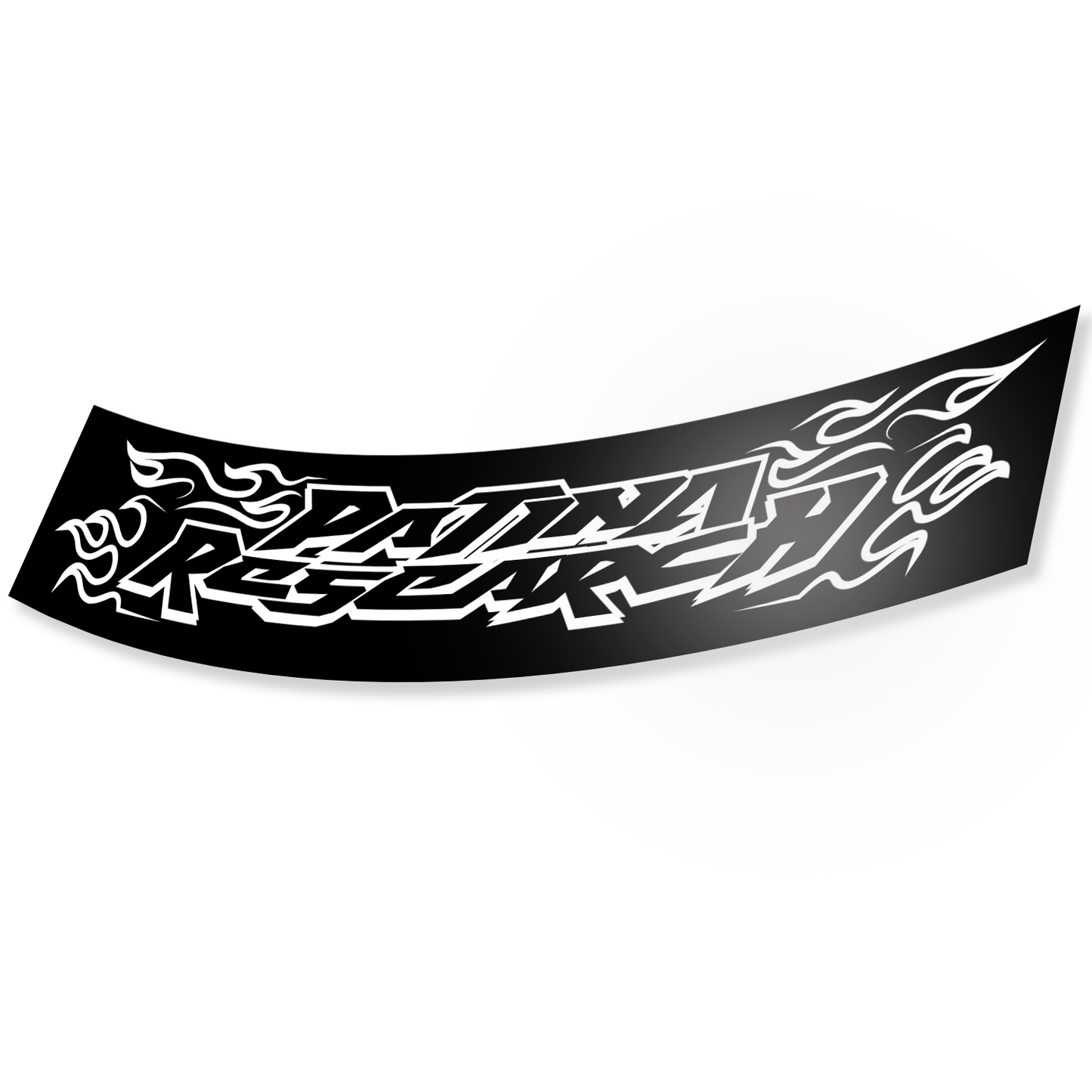 PR DOUBLE FLAMES BLACK BOX 7" STICKER