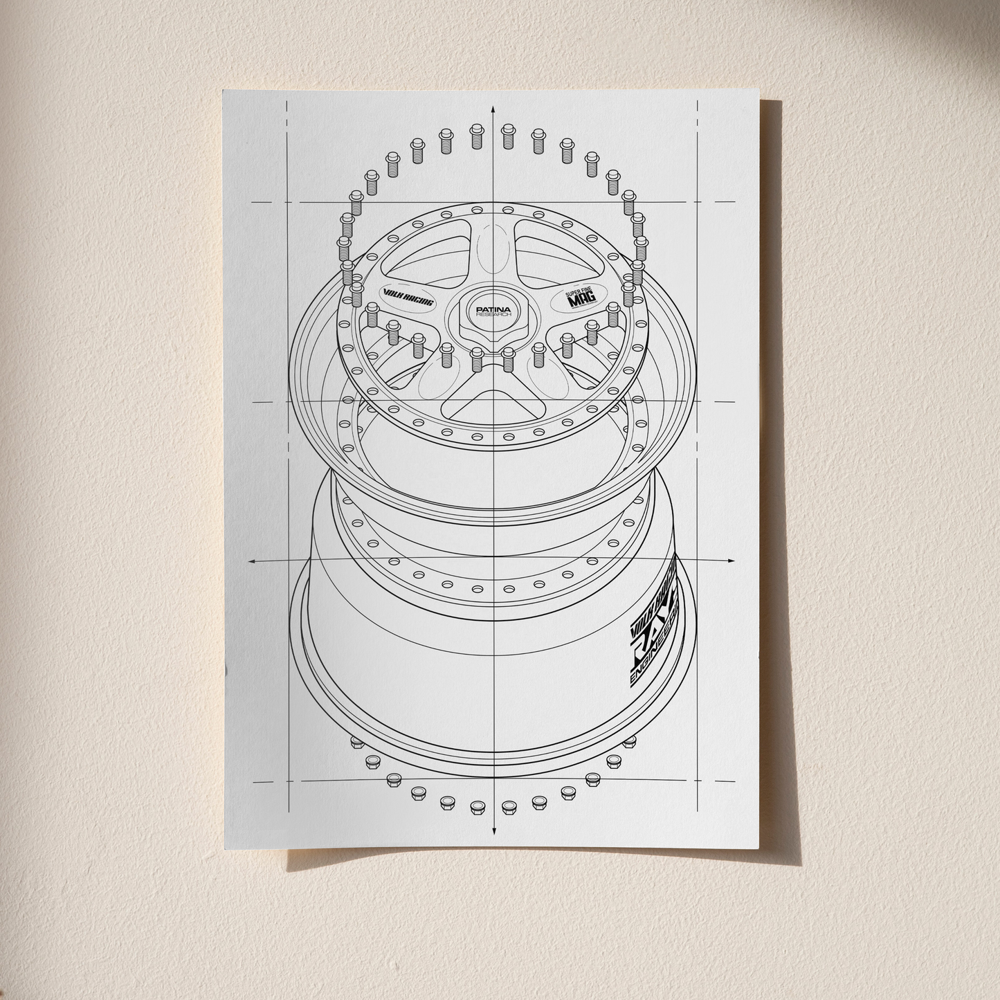 VOLK SUPER FINE MAG BLUEPRINT POSTER