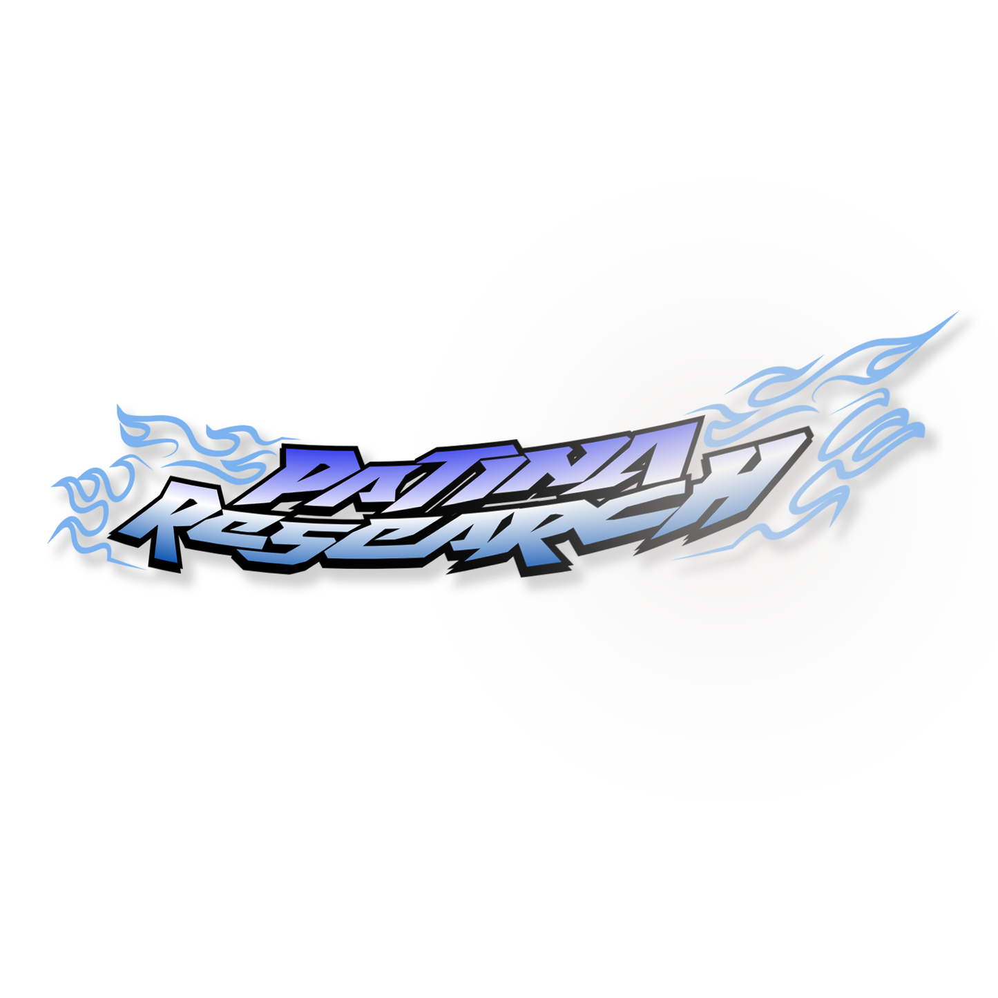 PR DOUBLE FLAMES BLUE 7" STICKER