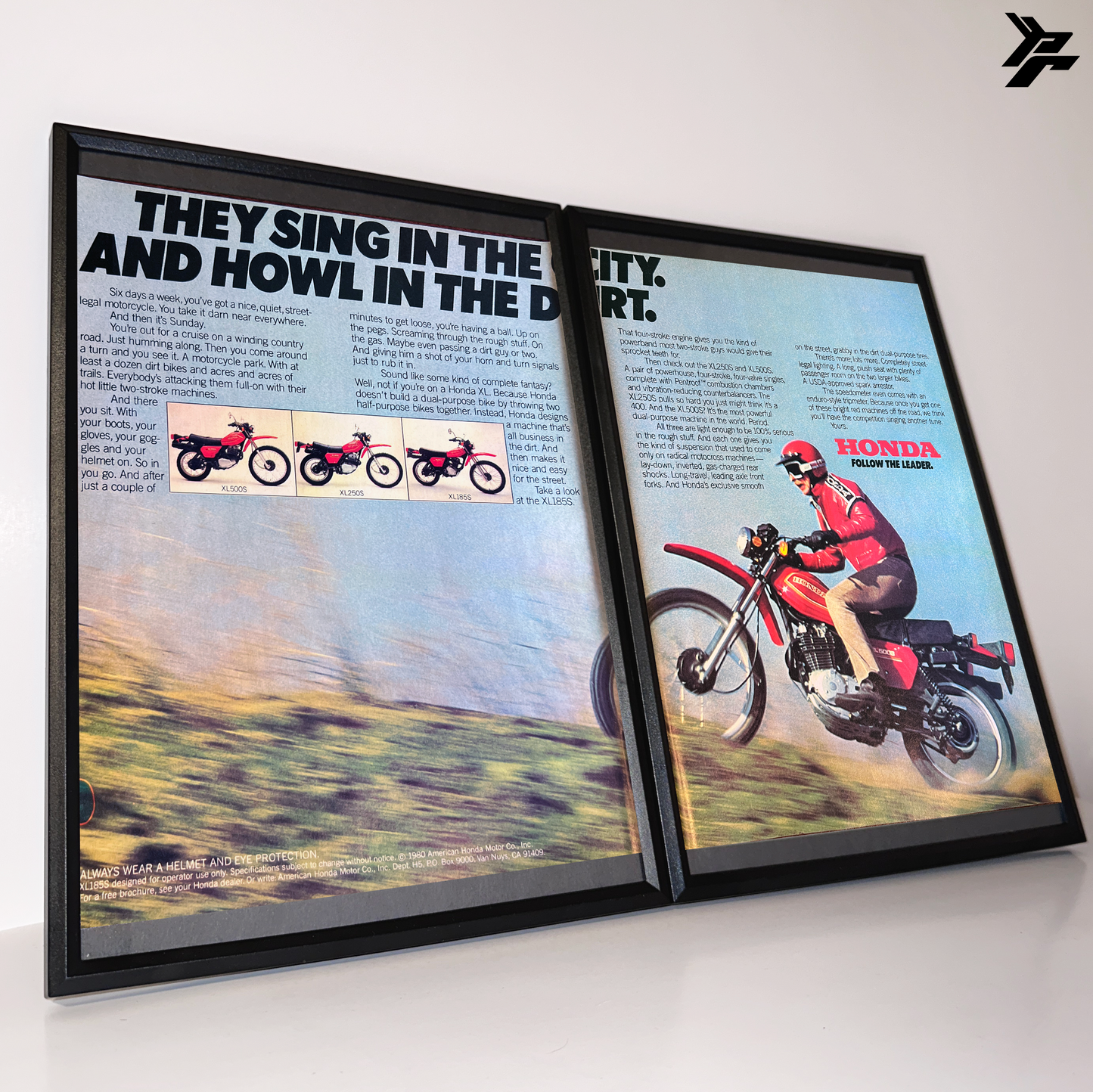 Honda howl In the dirt framed ad