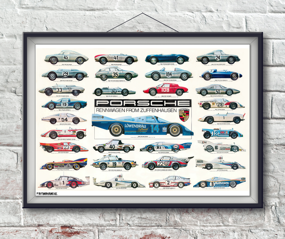 PORSCHE RENNWAGEN POSTER
