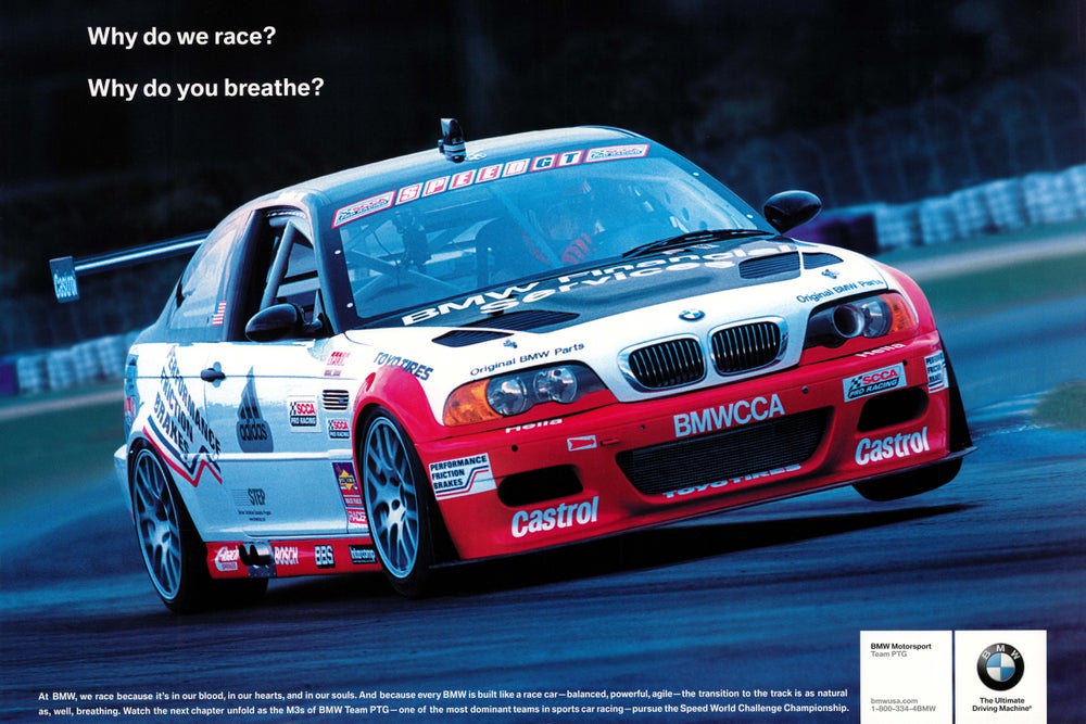BMW E 46 WHY DO WE RACE POSTER