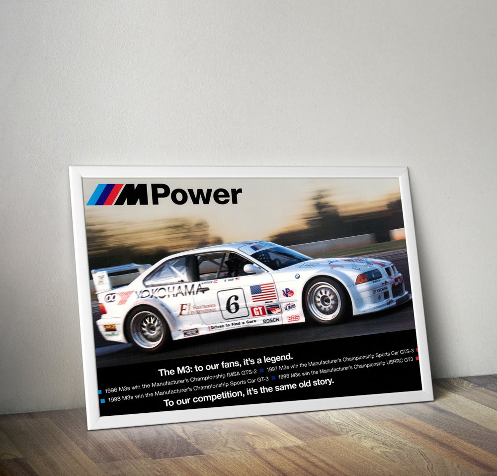 BMW E36 M3 ITS A LEGEND POSTER