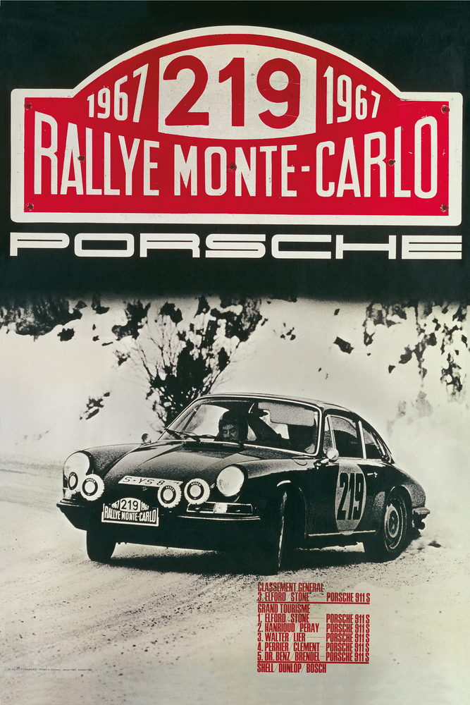 RALLY MONTE CARLO 1967 PORSCHE POSTER