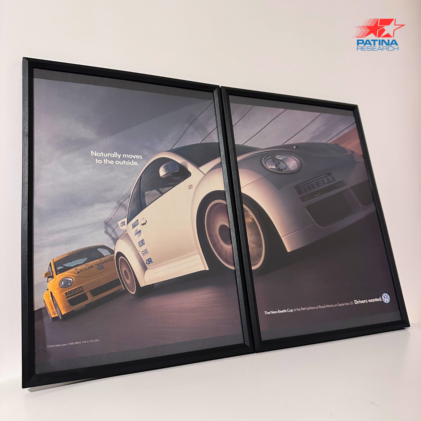 Volkswagen Beetle Naturally moves framed ad