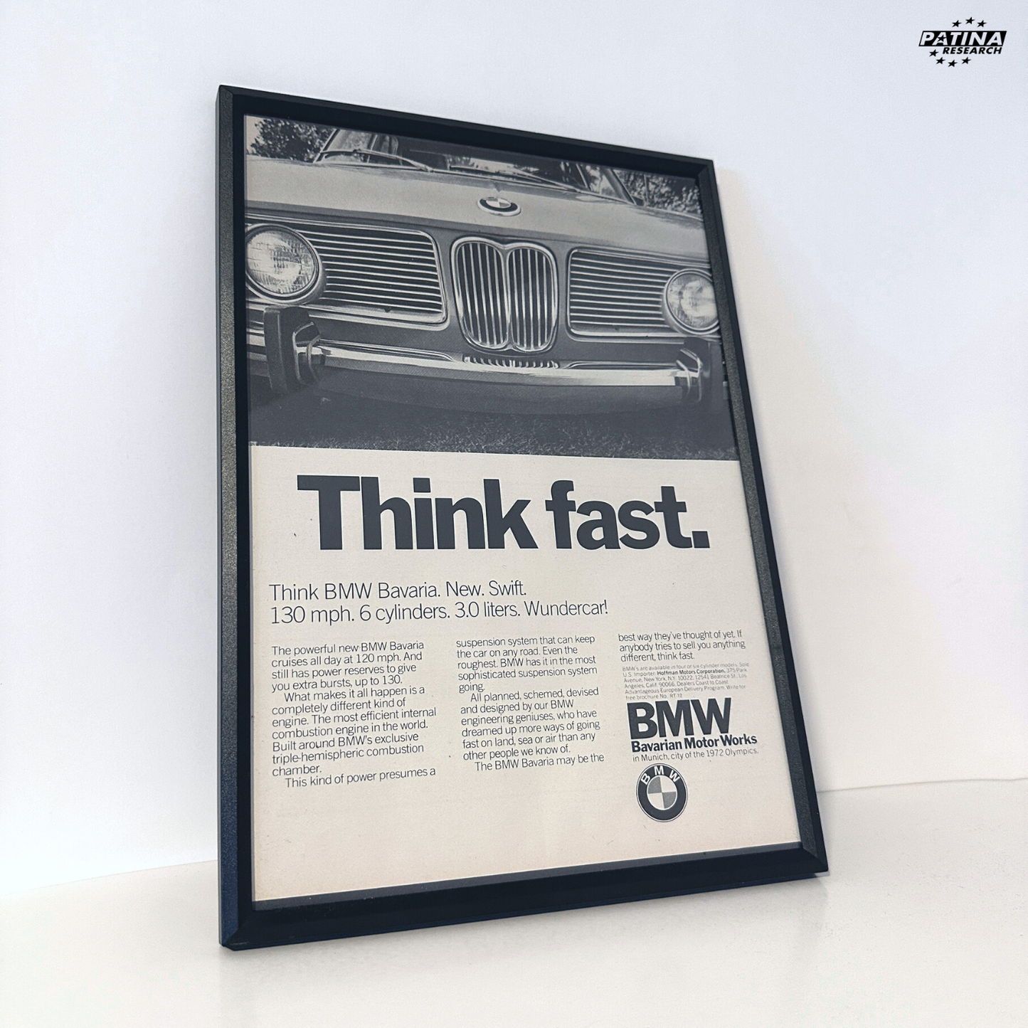 Think bmw Bavaria think fast framed ad