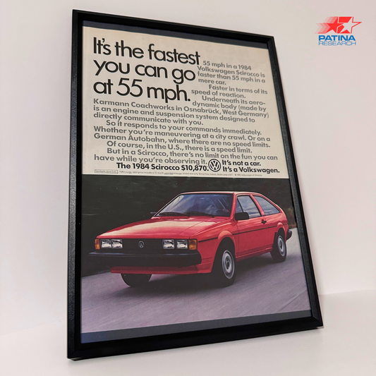 Volkswagen Scirocco Its the fastest you can go ...framed ad