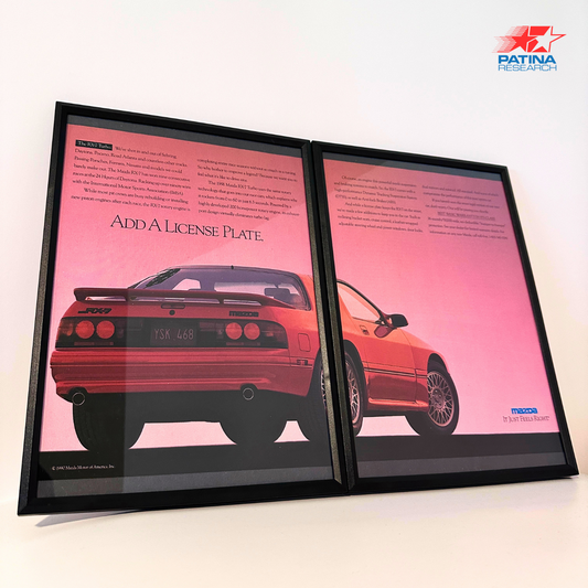 MAZDA RX 7 Turbo add a license plate  framed ad