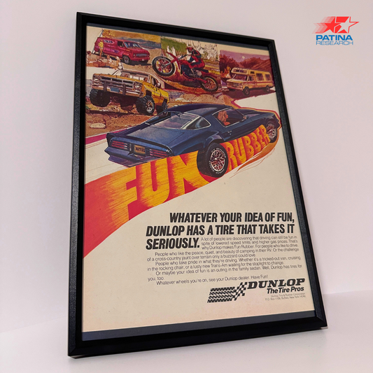 Dunlop Fun rubber framed ad