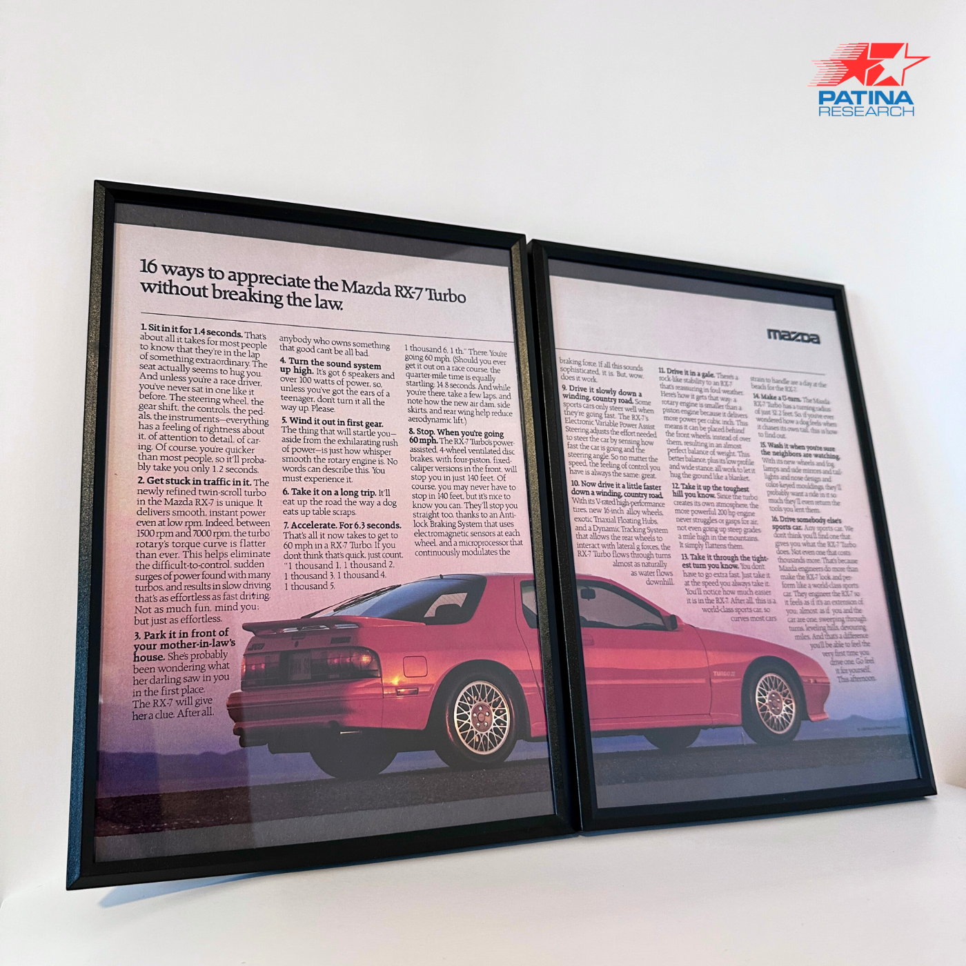 MAZDA RX-7 Turbo 16ways to appreciate... framed ad