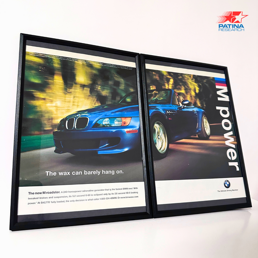BMW M roadster The wax can barely hang on framed ad