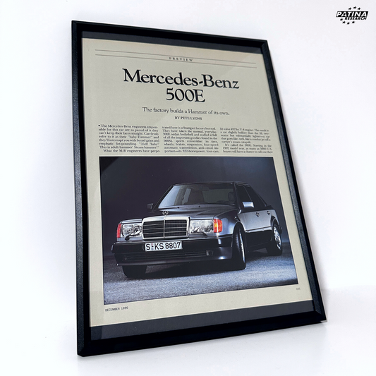 Mercedes-Benz 500E factory builds a Hammer framed ad