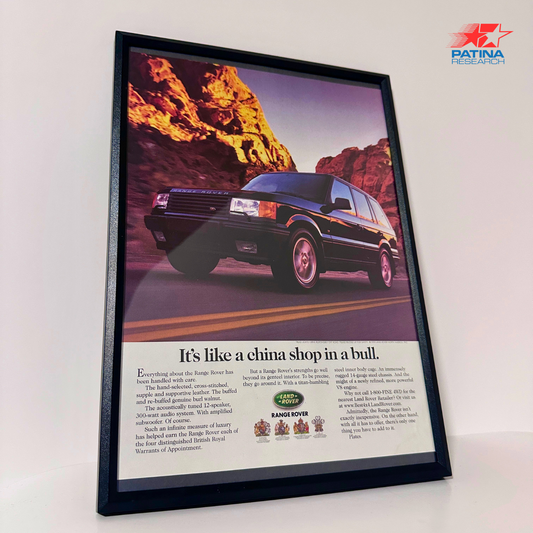 Range Rover. Its like a china shop in a bull. framed ad