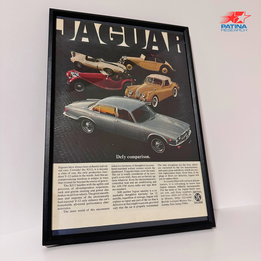 Jaguar XJ12 Defy comparison framed ad