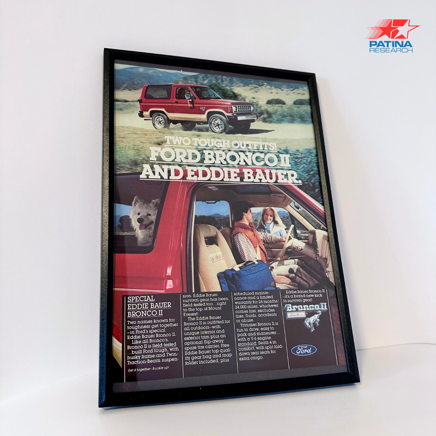 FORD BRONCO II and Eddie bauer. framed ad