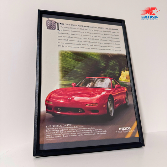 Mazda RX-7 The only brake pedal that makes ...framed ad