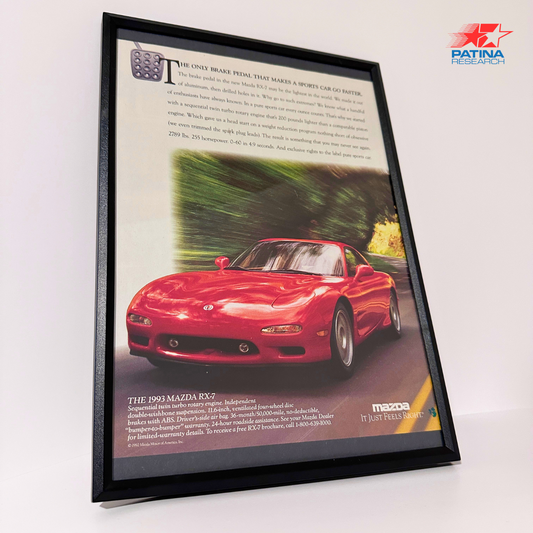 MAZDA RX7 The only brake pedal that....  framed ad
