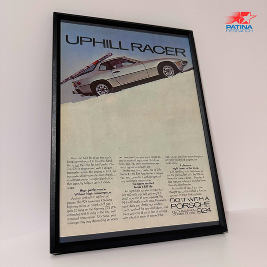 Porsche 924 Uphill Racer framed ad