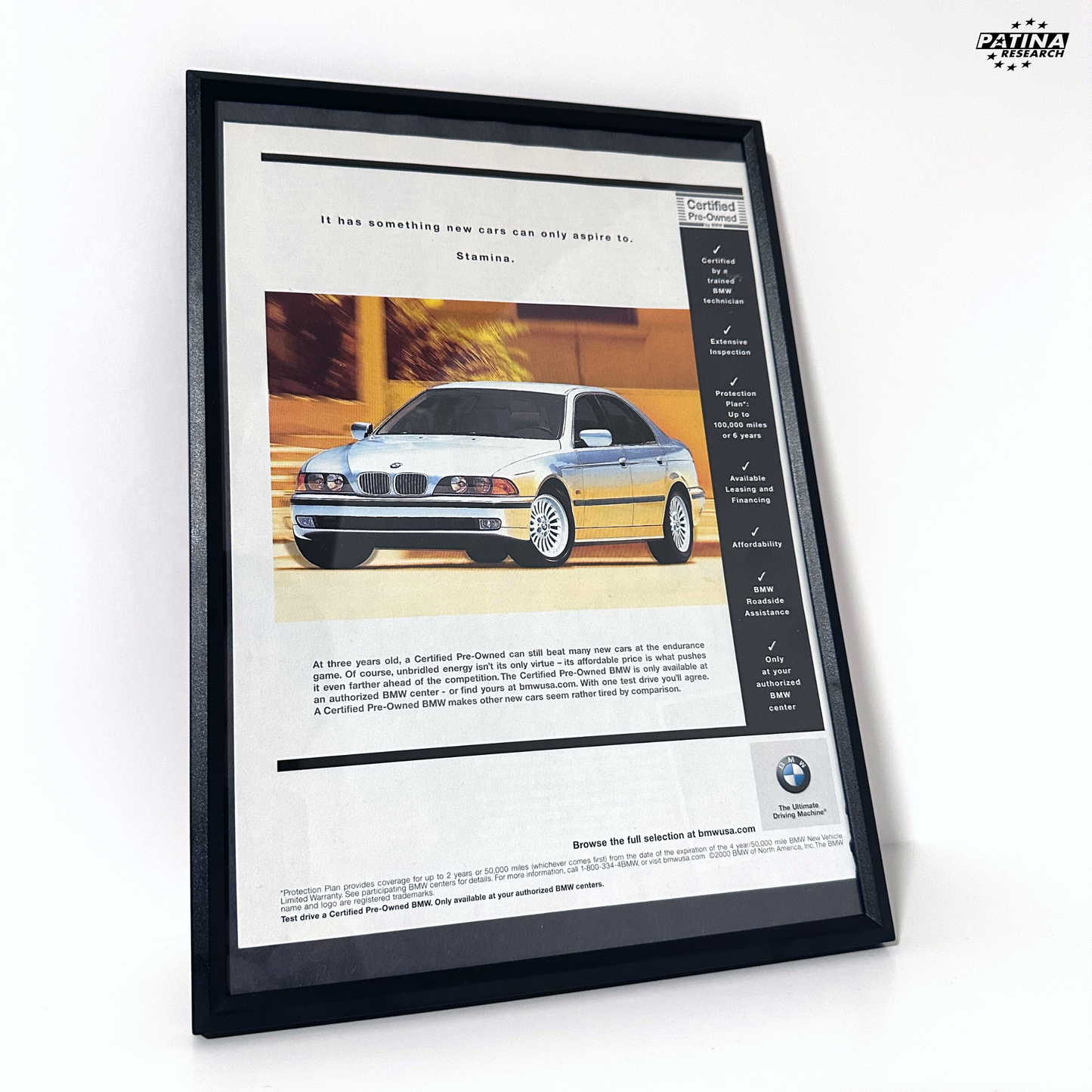 Bmw e39 it has something new cars framed ad