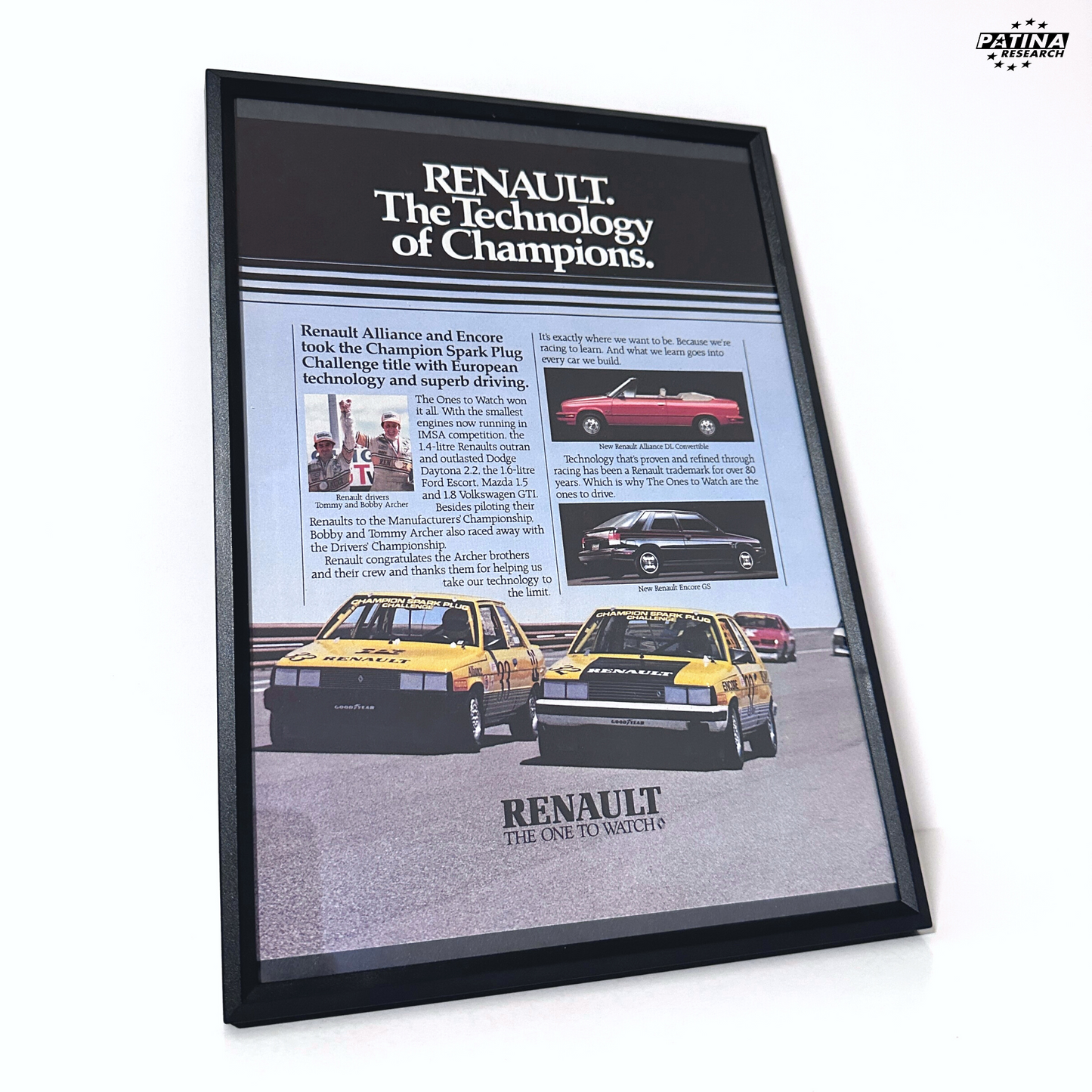 Renault One to watch framed ad