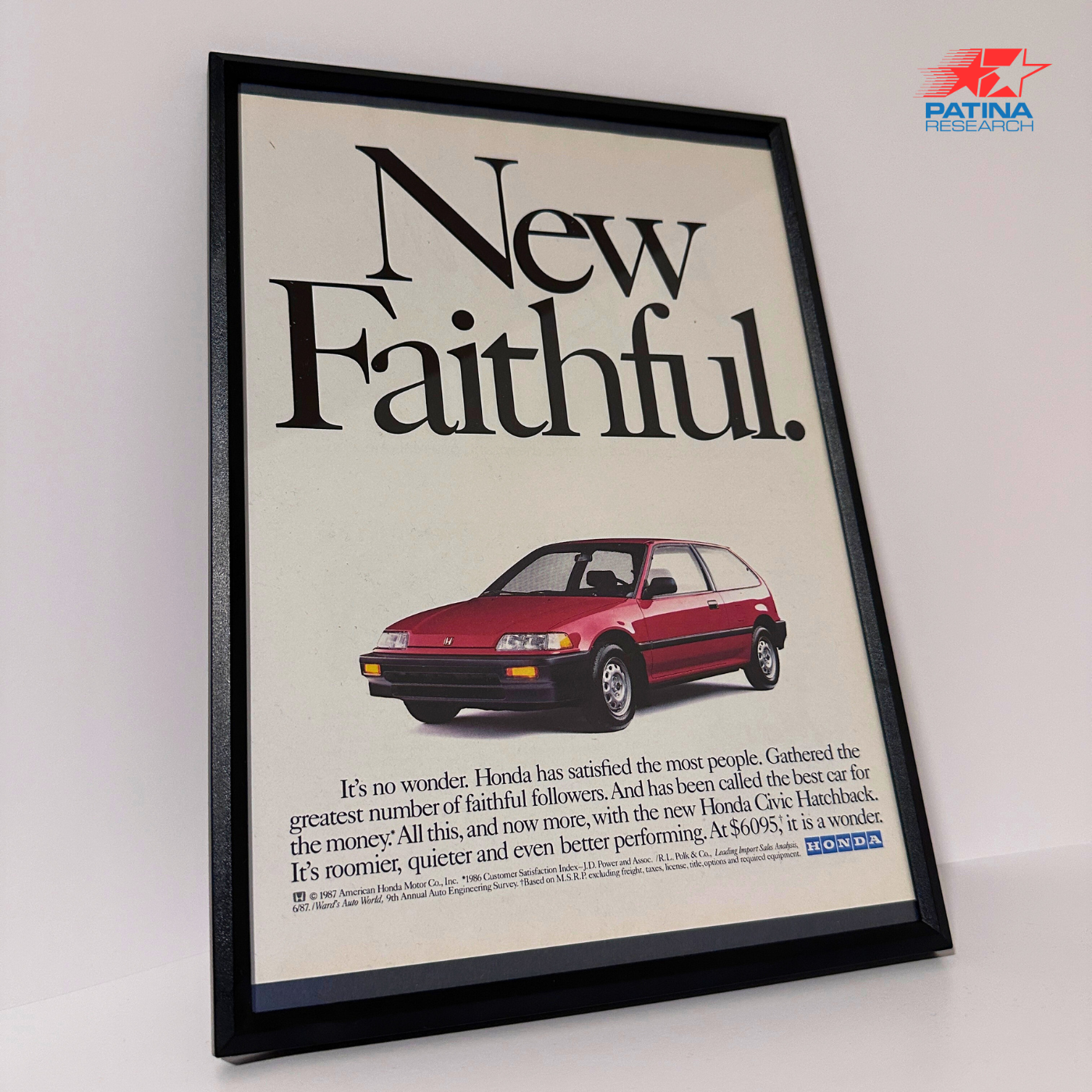 Honda Civic New faithful  framed ad