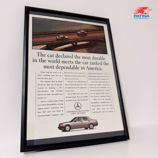 Mercedes Benz C class The car declared the most durable in the world framed ad