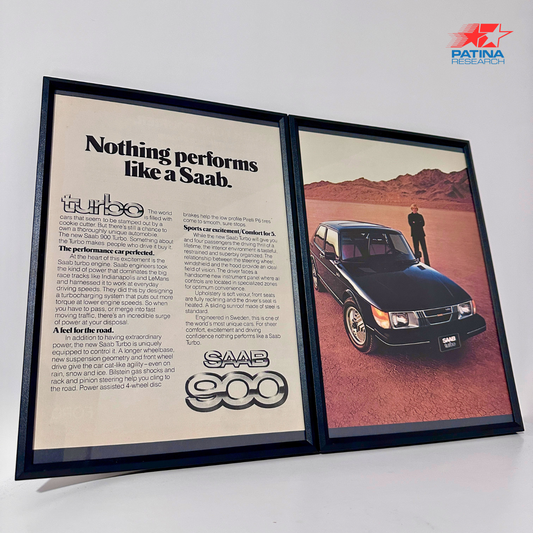 SAAB 900 Turbo Nothing performs like a Saab framed ad