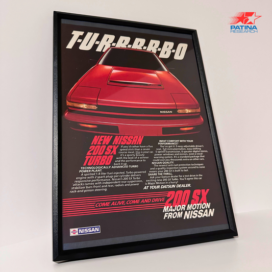 Nissan 200 SX TurboCome alive, come and drive framed ad