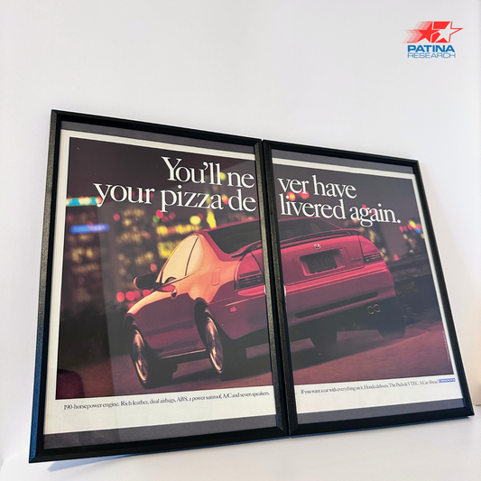 HONDA The Prelude You'll never have your pizza.. framed ad