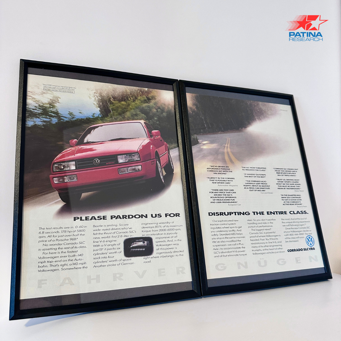 Volkswagen Corrado SLC VR6 Please pardon us for disrupting the entire class framed ad