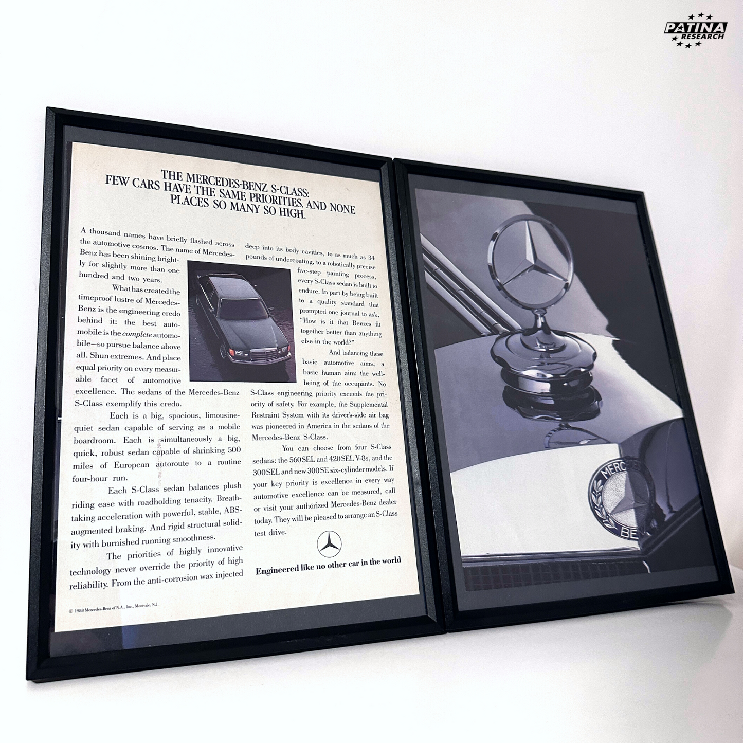 The Mercedes benz S class w126 framed ad