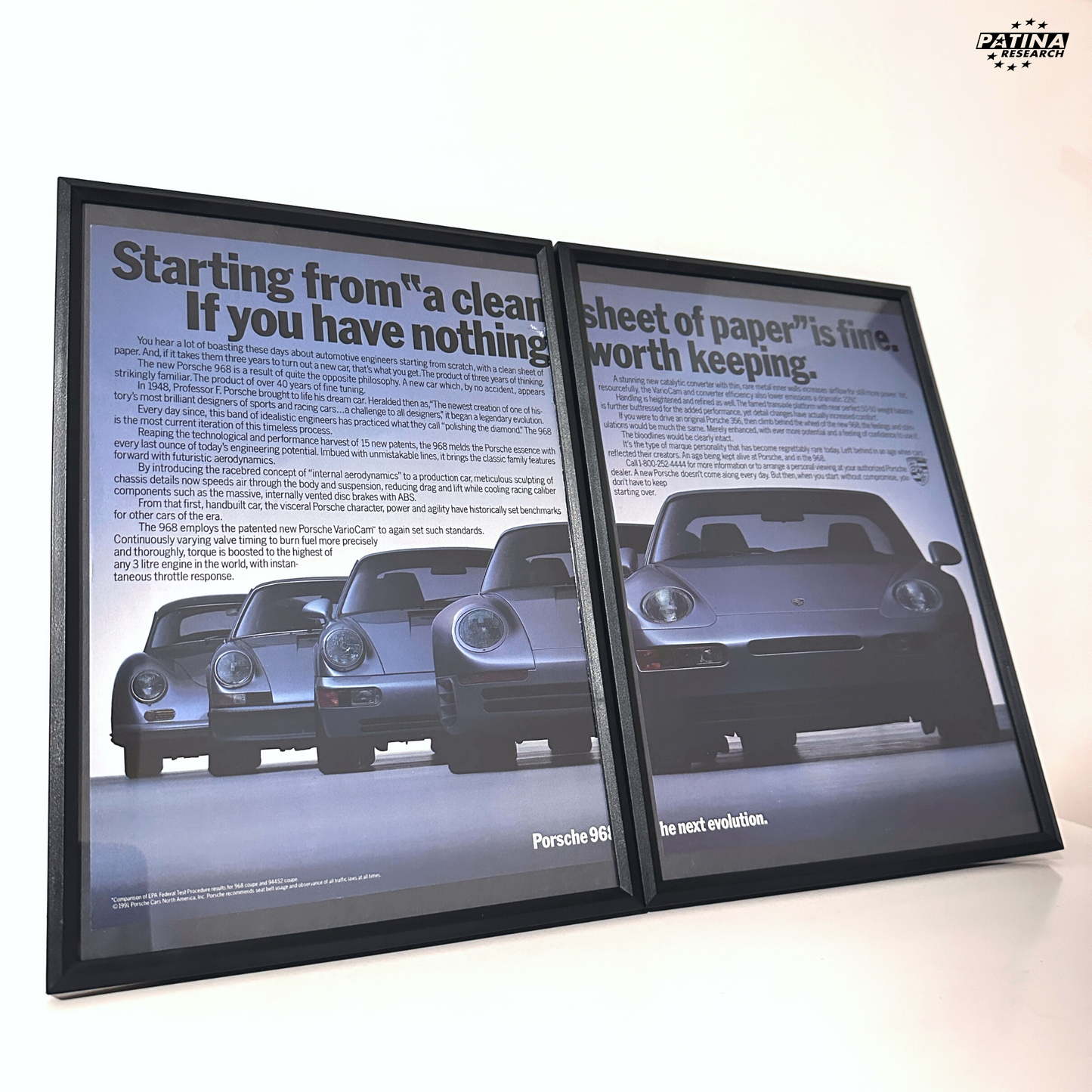 Porsche 968 next evolution framed ad