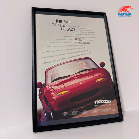 Mazda Miota The ride of the decade framed ad