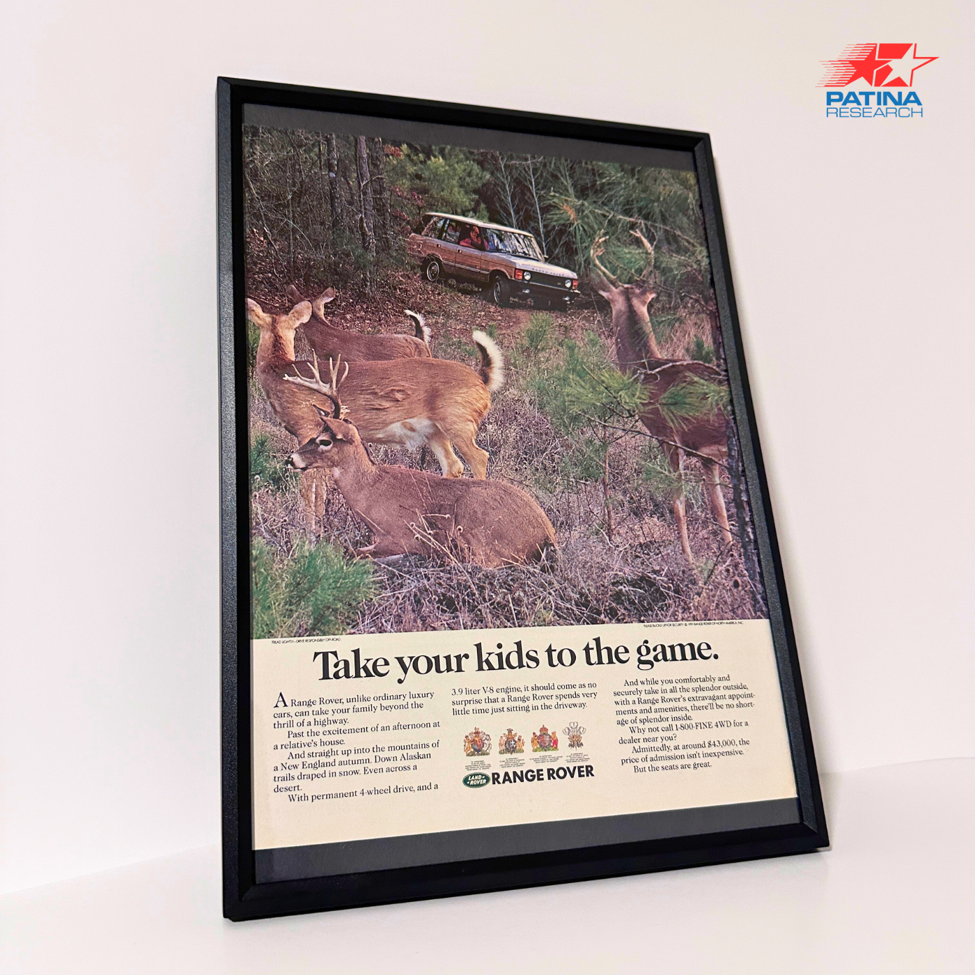 Range Rover take your kids to the game framed ad