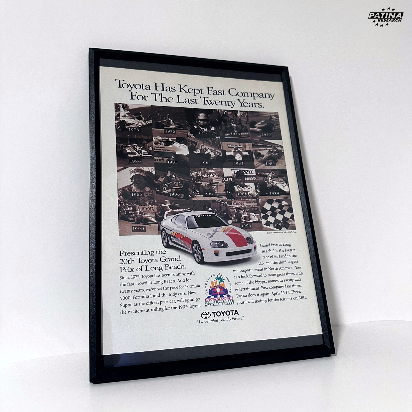 Toyota has kept fast framed ad