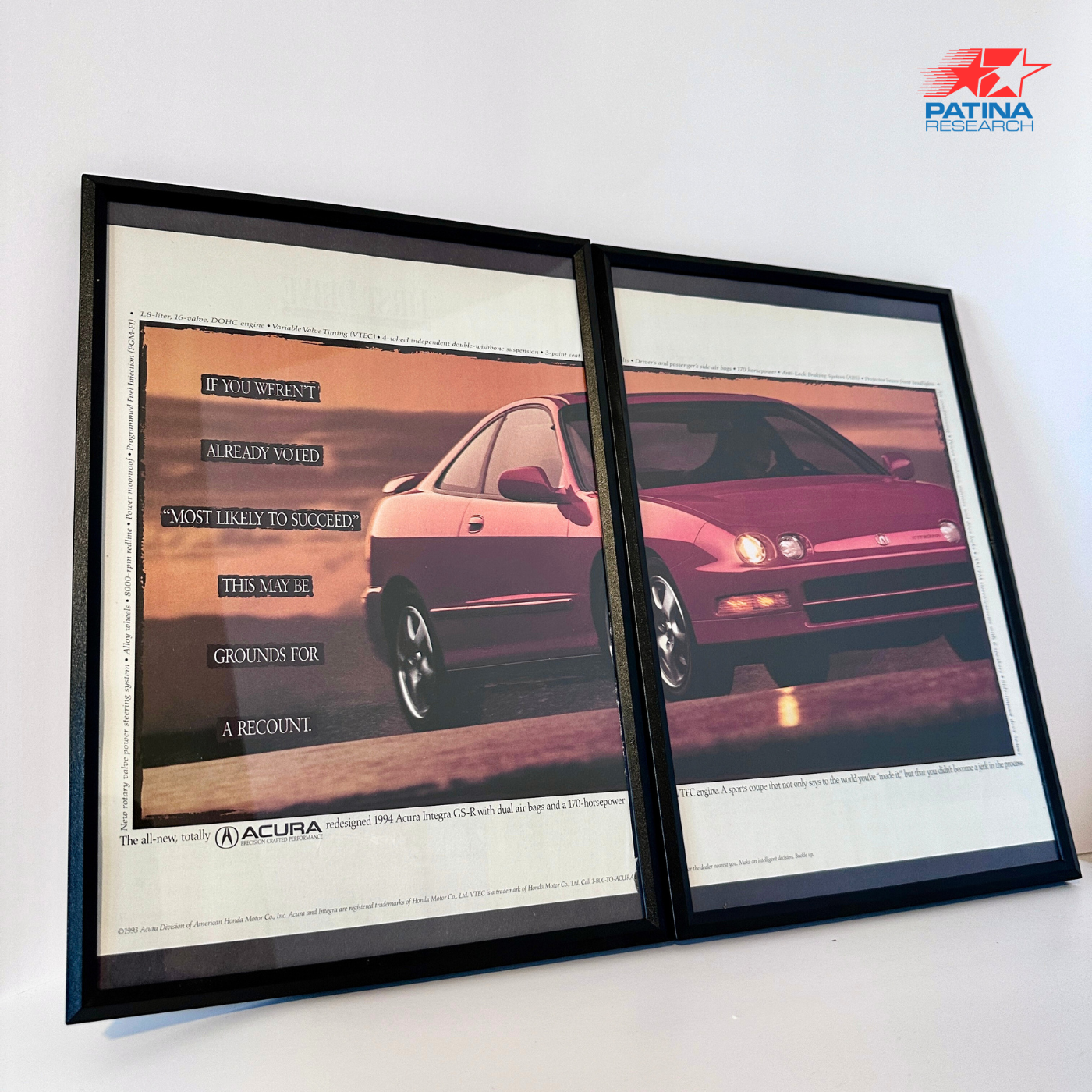 ACURA Integra GS-R Most likely to succeed framed ad