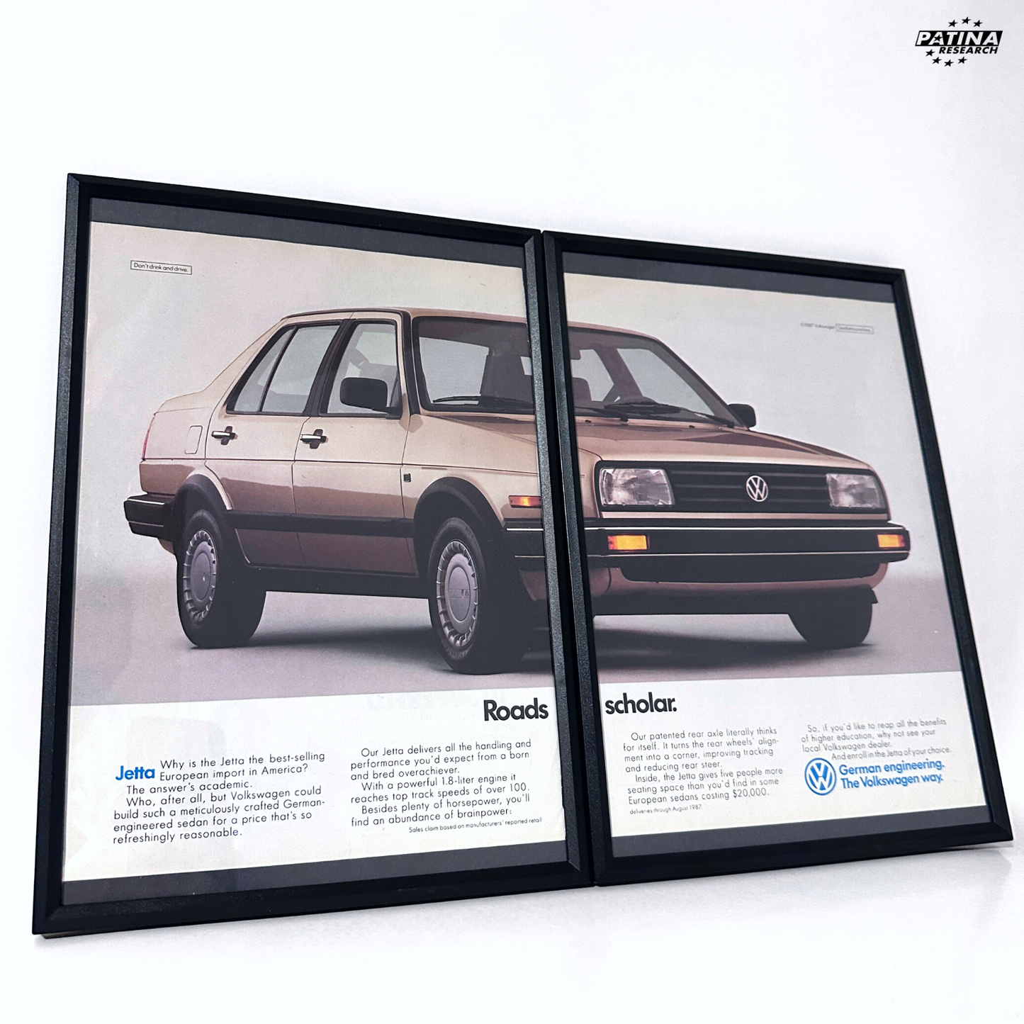 Volkswagen Jetta road scholars framed ad