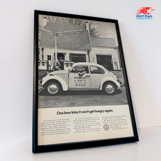 Volkswagen Beetle One hour later, it wont get hungry again. framed ad