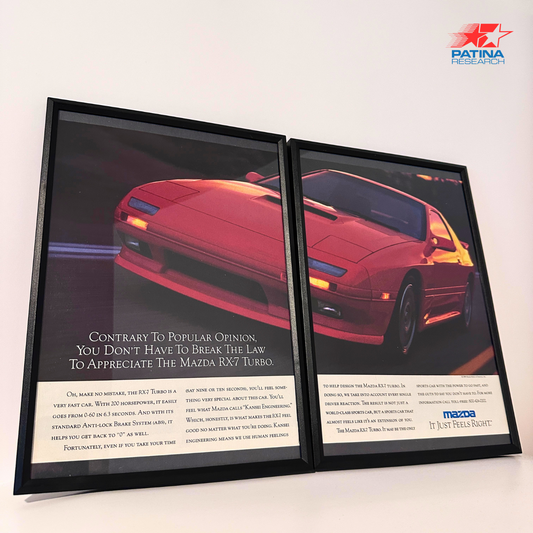 MAZDA RX 7 Turbo Contrary to popular opinion framed ad