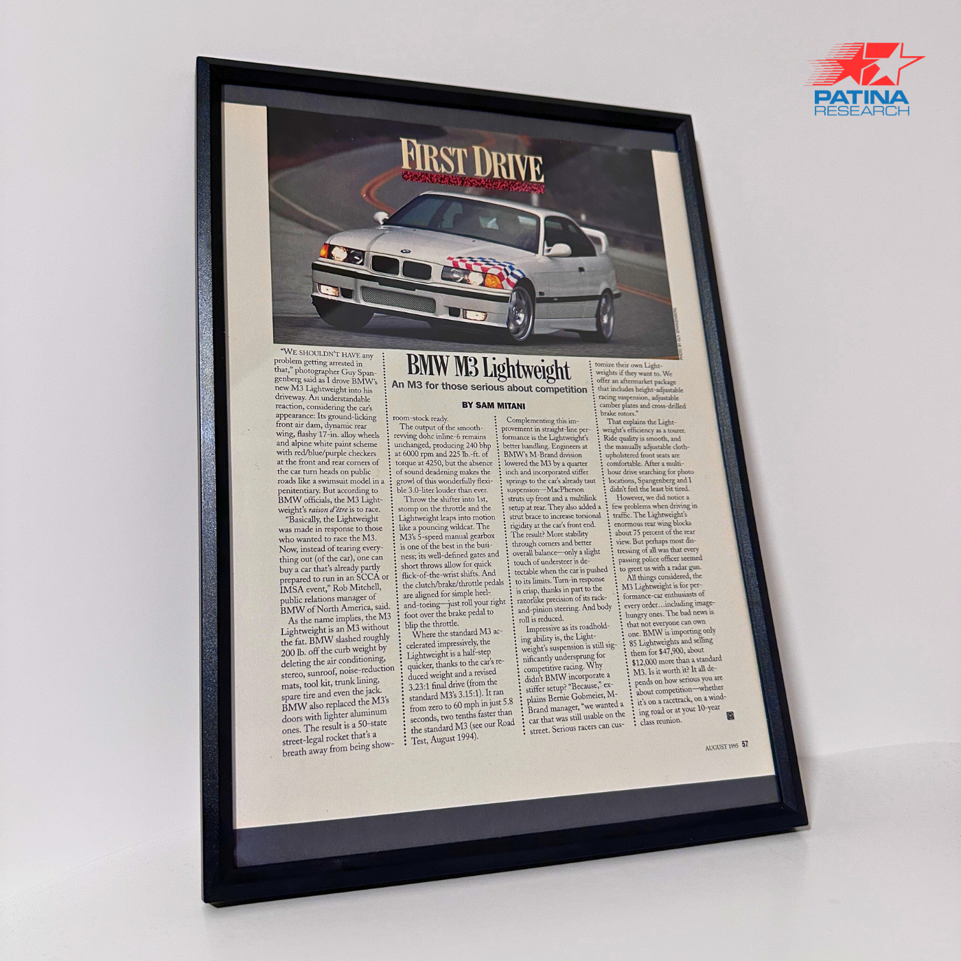 Bmw M3 First drive framed ad