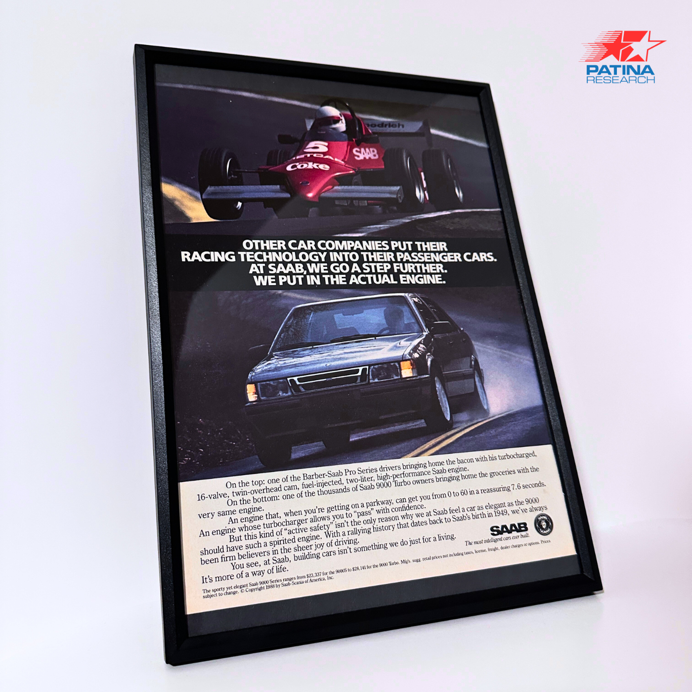 SAAB 9000 Turbo Other car companies framed ad