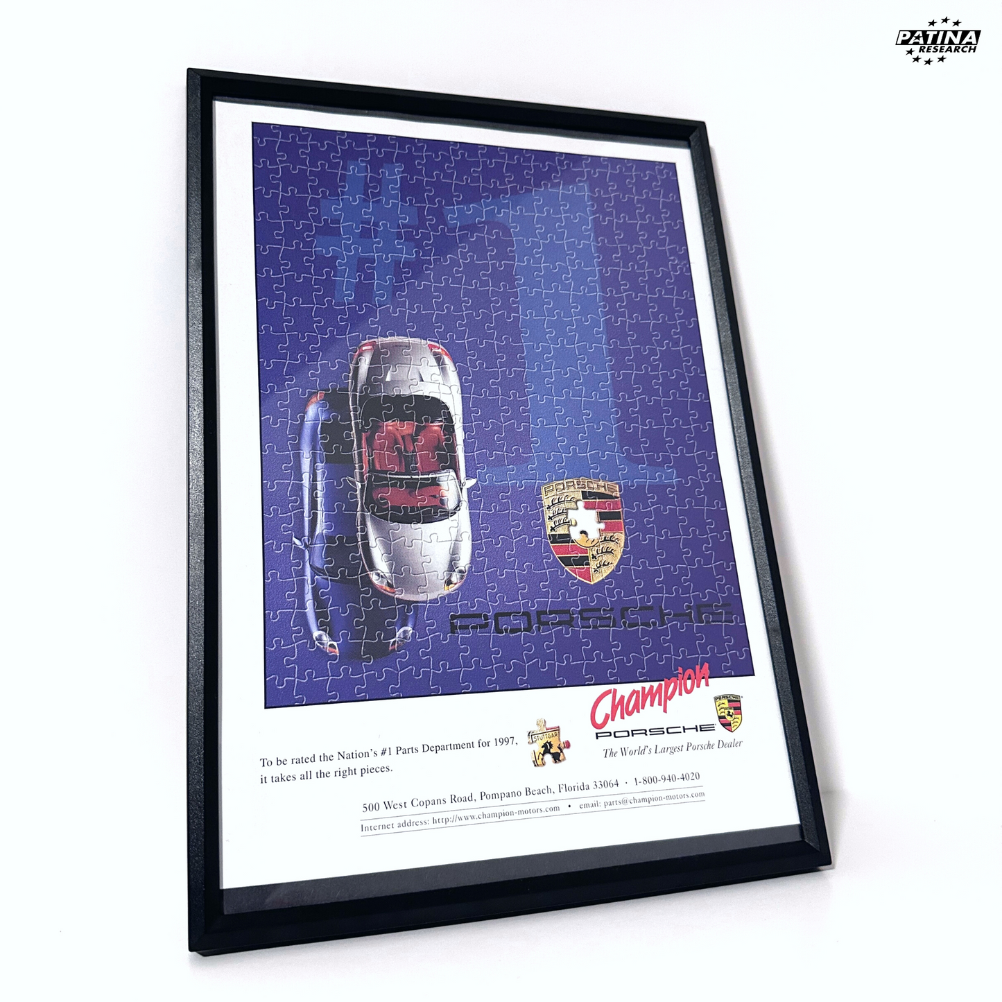 Porsche champion puzzle framed ad