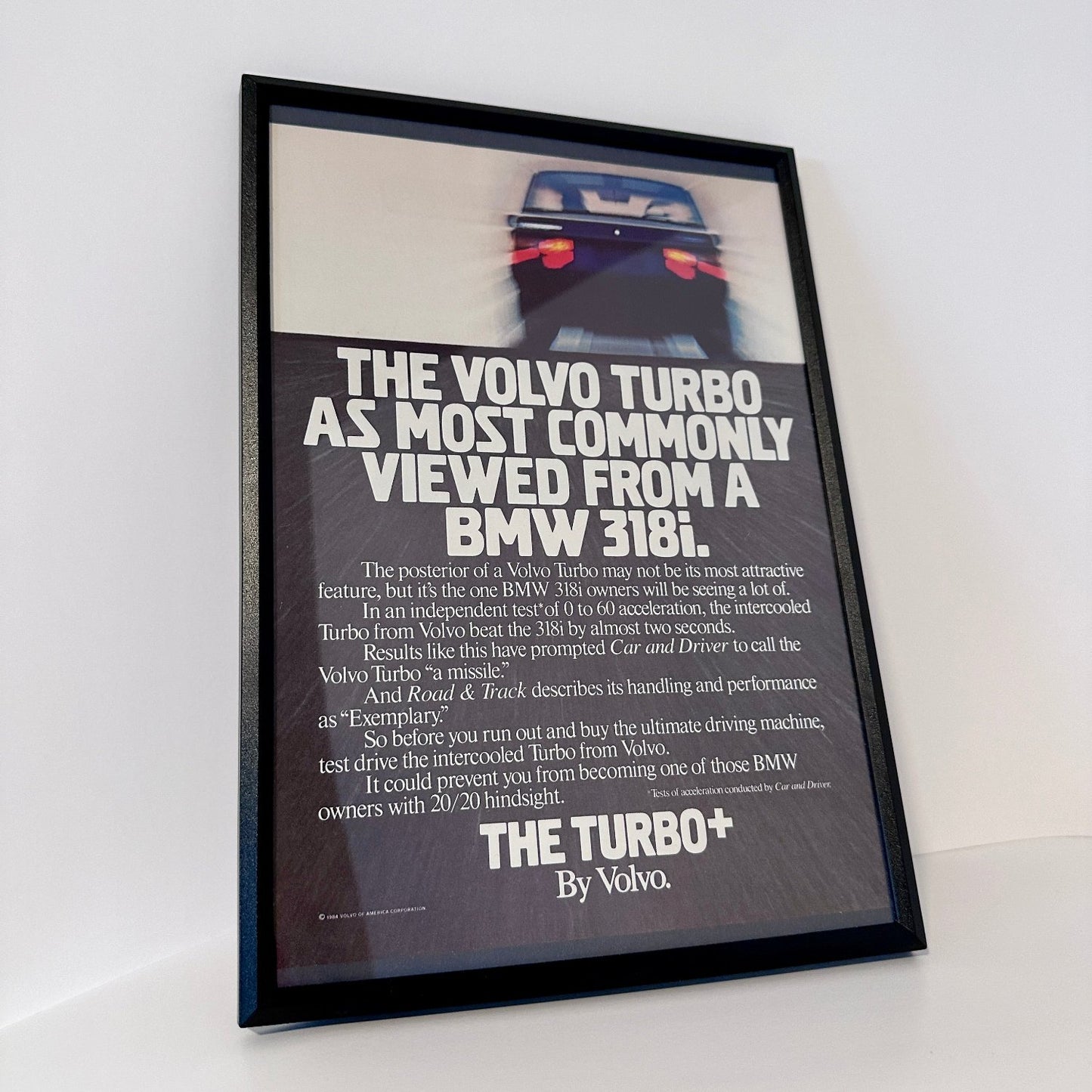 Volvo the Turbo + framed ad