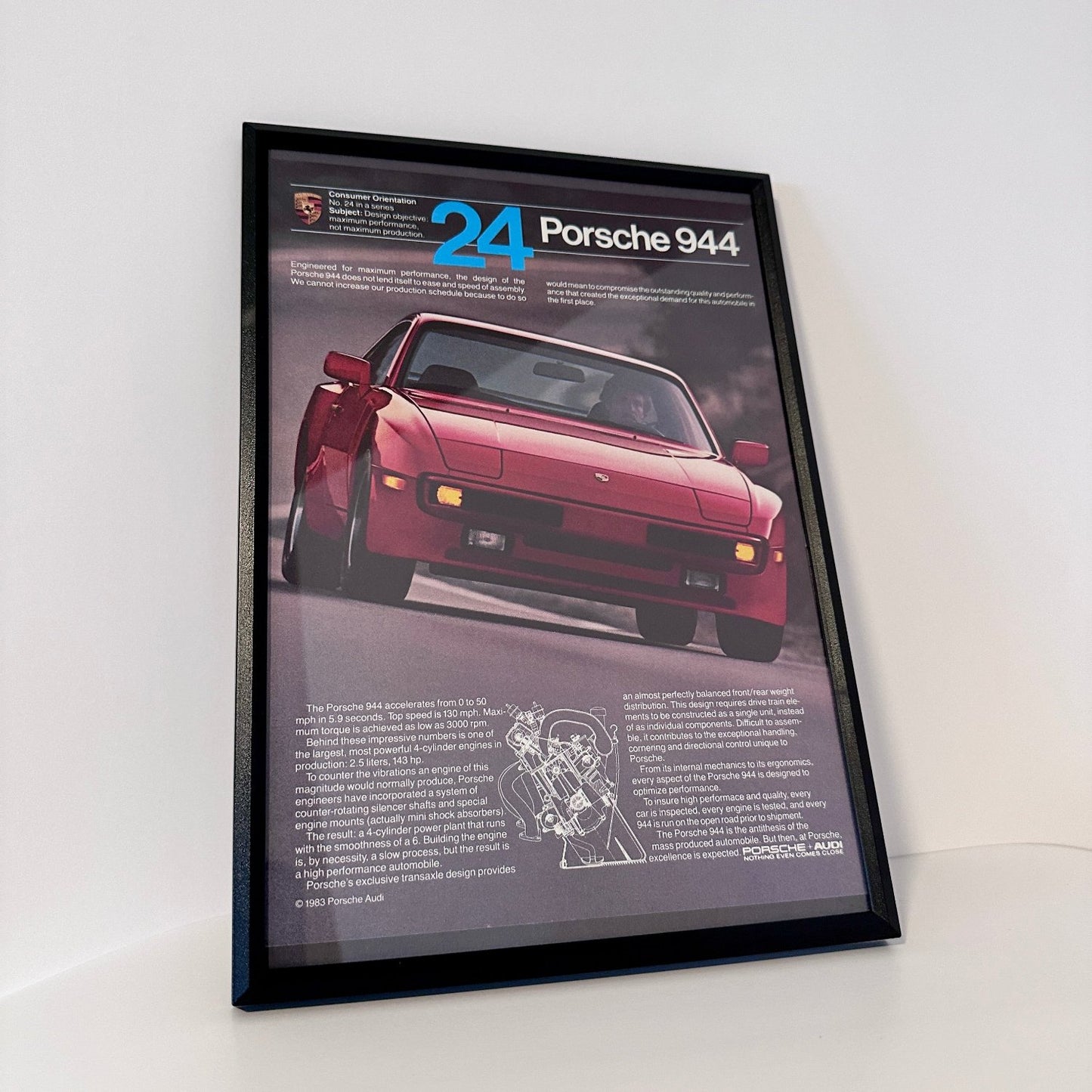 Porsche 944 framed ad