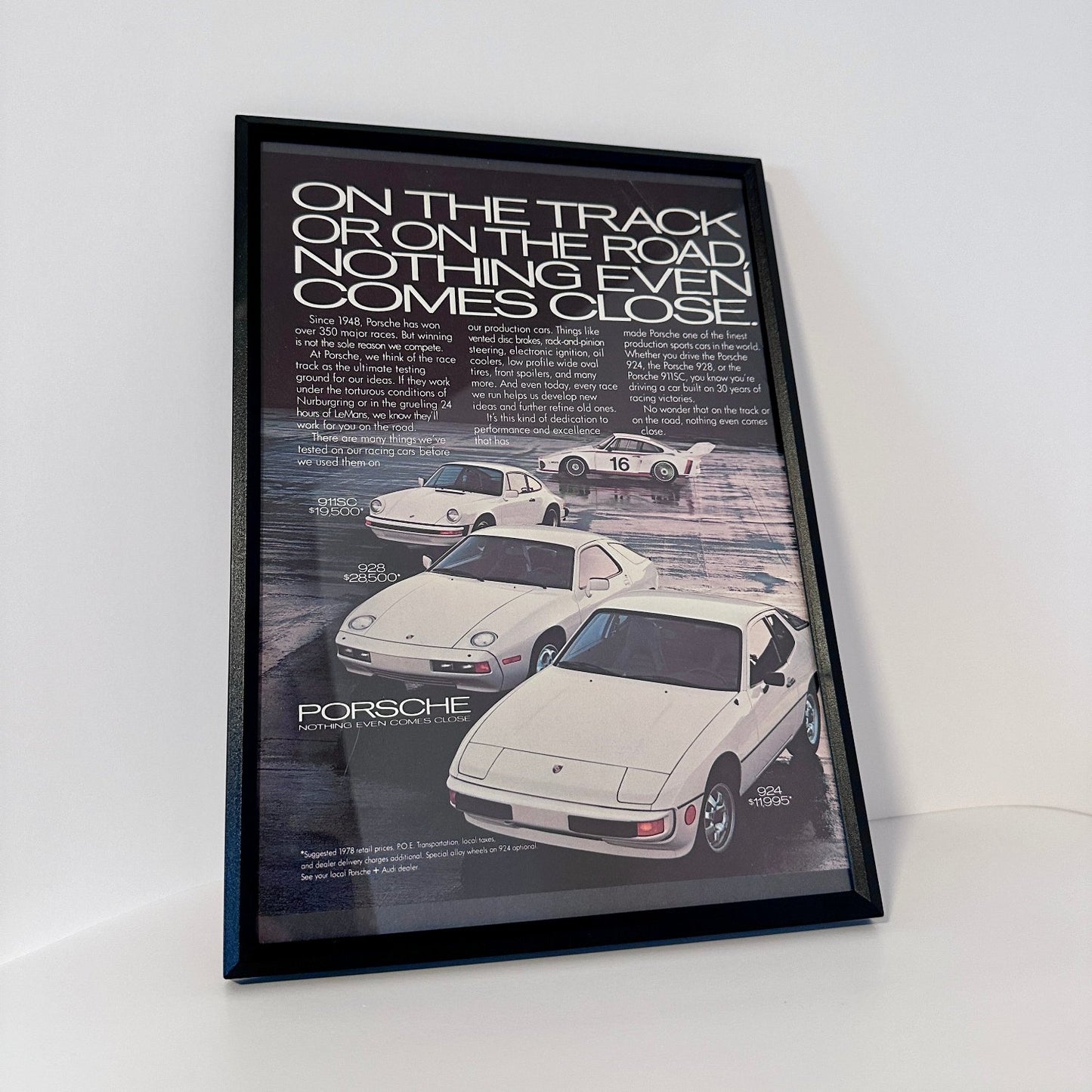 Porsche Nothing even comes close framed ad