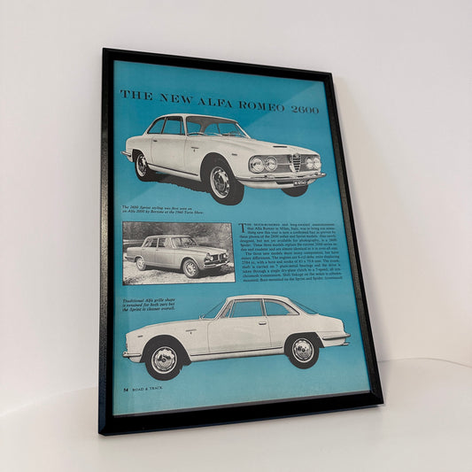 Alfa romeo 2600 framed ad