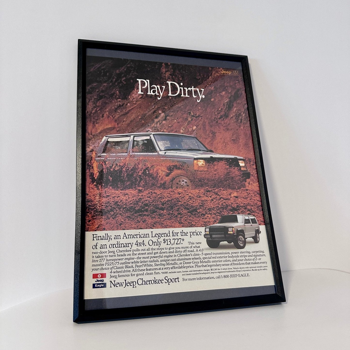 Jeep Cherokee sport framed ad